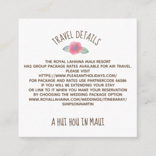 Hibiskus Maui Wedding Begleitkarte