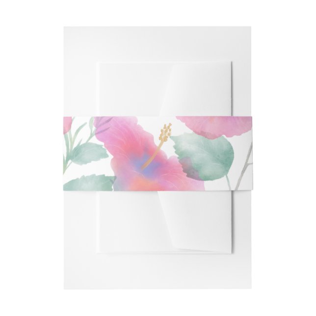 Hibiskus Maui Wedding Einladungsbanderole (Vorderseite Beispiel)