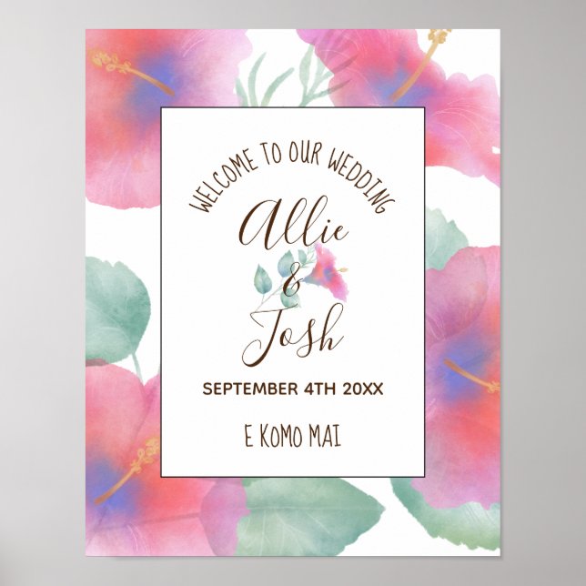 Hibiskus Maui Wedding Poster (Vorne)