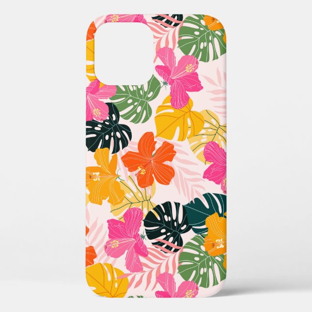 Hibiskus & Monstera: Tropische Lebenskraft Case-Mate iPhone Hülle (Rückseite)