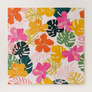 Hibiskus & Monstera: Tropische Lebenskraft Puzzle