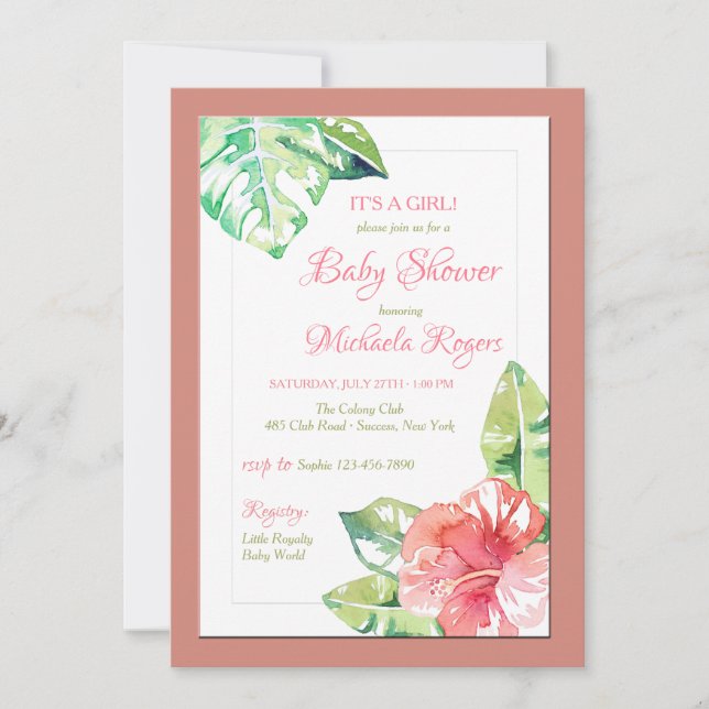 Hibiskus morning Einladung (Vorderseite)