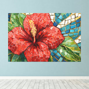 Hibiskus-Mosaik 005 Leinwanddruck