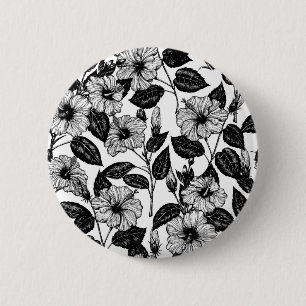 Hibiskus-Muster Button