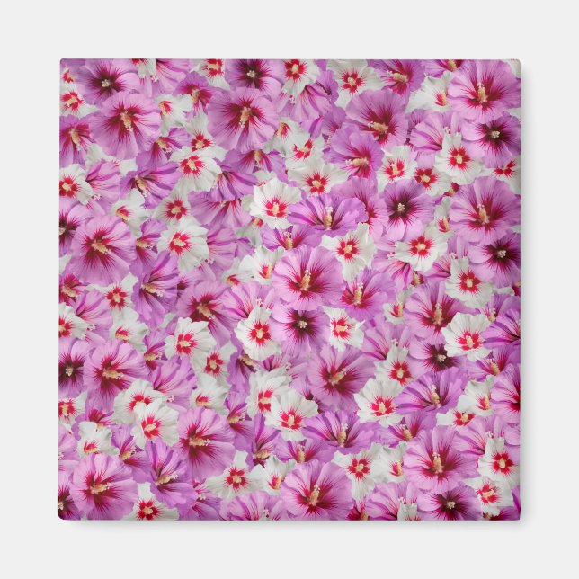 Hibiskus - Muster der chinesischen Rose Blume Magnet (Vorne)