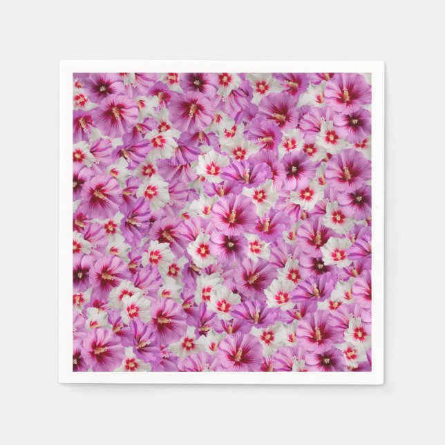 Hibiskus - Muster der chinesischen Rose Blume Serviette (Vorderseite)