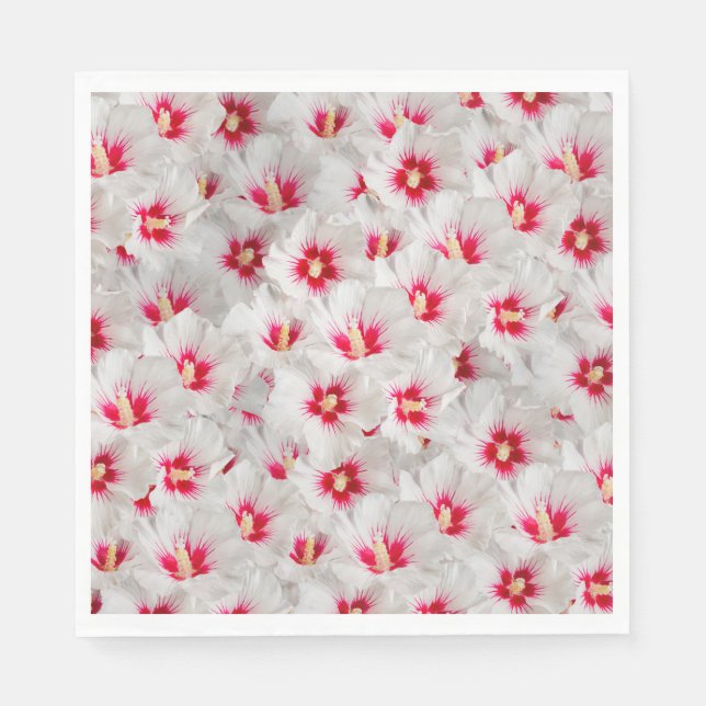 Hibiskus - Muster der chinesischen Rose Blume Serviette (Vorderseite)