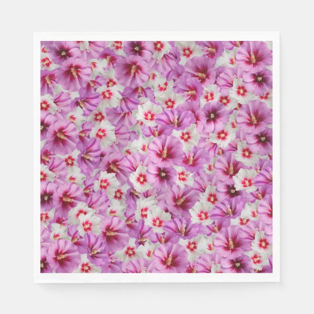 Hibiskus - Muster der chinesischen Rose Blume Serviette (Vorderseite)