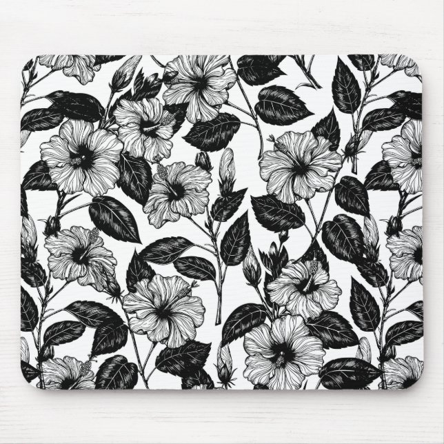 Hibiskus-Muster Mousepad (Vorne)