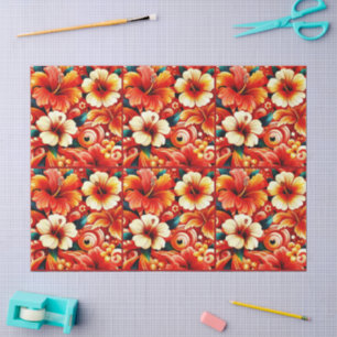 Hibiskus Orange Decoupage der tropischen hawaiiani Seidenpapier
