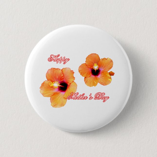 Hibiskus Orange Transp bg The m Button (Vorderseite)