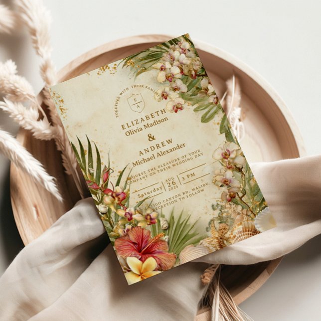 Hibiskus-Palmen-Zielhochzeit Einladung (Von Creator hochgeladen)