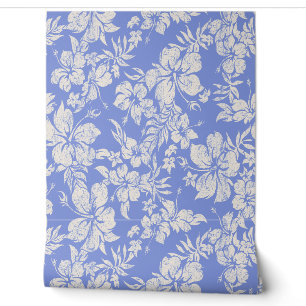 Hibiskus Pareau Distressed Hawaiian - Periwinkle Tapete
