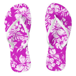 Hibiskus Pareau erschüttert Vintagen Hawaii Flip Flops