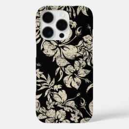 Hibiskus Pareau Hawaiian Floral Black iPhone 16 Pro Hülle