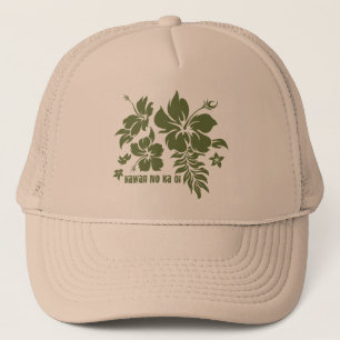 Hibiskus Pareau Hawaiian Floral for Olive for Hats Truckerkappe
