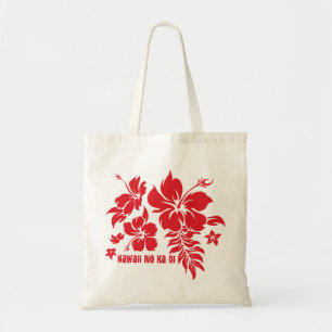 Hibiskus Pareau Hawaiian Floral in rot für Tasche
