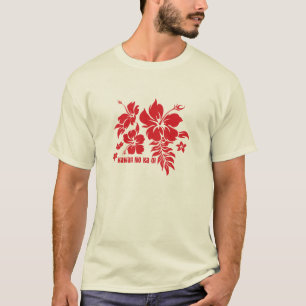 Hibiskus Pareau Hawaiian Floral, rot für T-Shirts