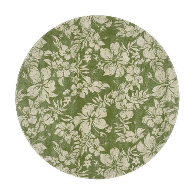 Hibiskus Pareau Hawaiian Glass Cutting Board Schneidebrett (Vorderseite)