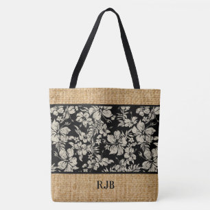 Hibiskus Pareau Hawaiian Monogram Beach Bag
