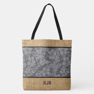 Hibiskus Pareau Hawaiian Monogram Beach Bag