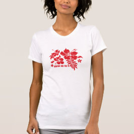 Hibiskus Pareau hawaiisches Blumen im Rot für T-Shirt