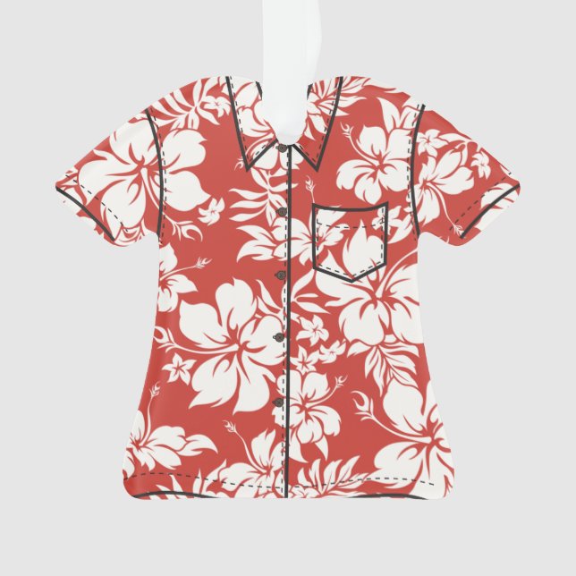 Hibiskus Pareau hawaiisches BlumenAloha Shirt Ornament (Vorderseite)