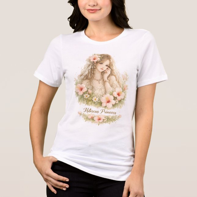 Hibiskus Prinzessin Tri-Blend Shirt (Vorderseite)