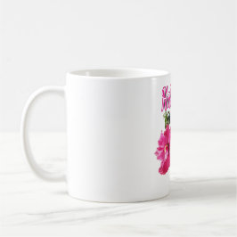 Hibiskus-Quadratzuhr Kaffeetasse