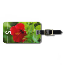 Hibiskus Red Hawaii Tropical Blume + Initialen