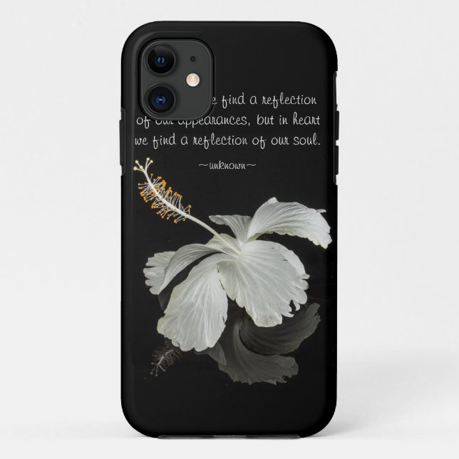 Hibiskus Reflektion mit Zitat Droid RAZR Fall Case-Mate iPhone Hülle (Rückseite)