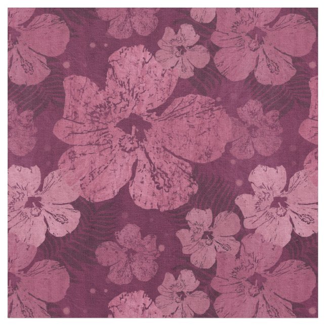 Hibiskus-rosa Blumen-Batik Stoff (Nahaufnahme)