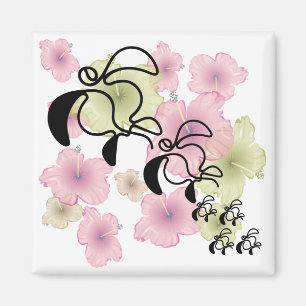 Hibiskus-Schildkröte-Familie Magnet