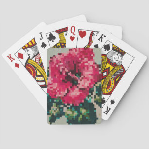 Hibiskus Soft Pastell Floral Pixel Art Spielkarten