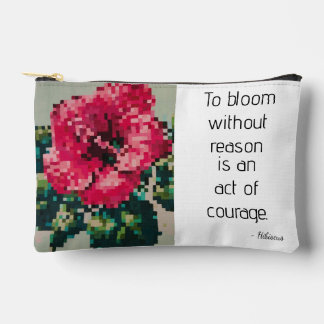 Hibiskus Soft Pastell Floral Pixel Art Zubehörtasche