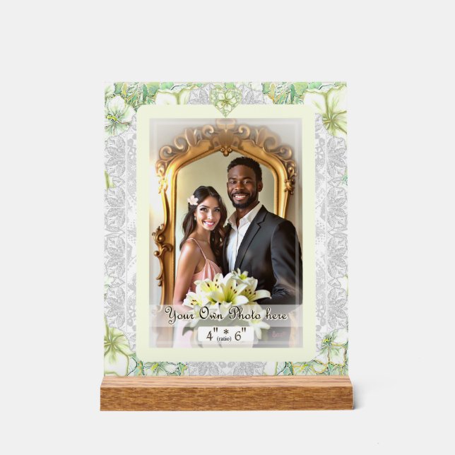 Hibiskus & Spitzen WHITE Acrylschild (Vorderseite)