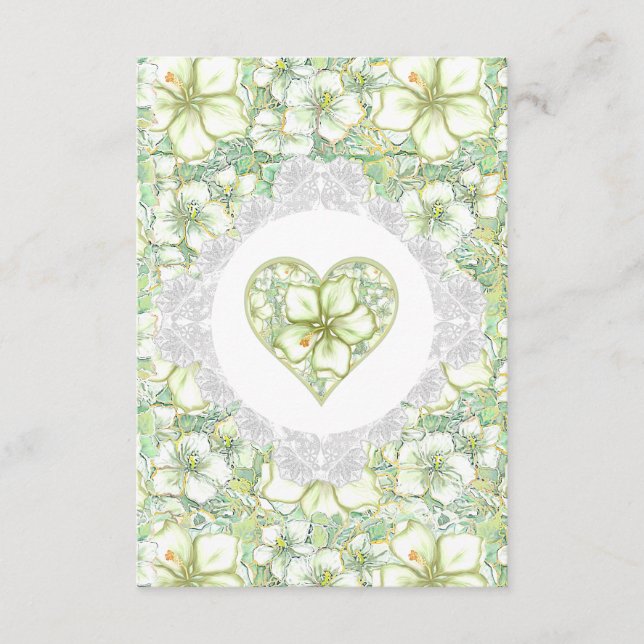 Hibiskus & Spitzen WHITE Begleitkarte (Vorderseite)