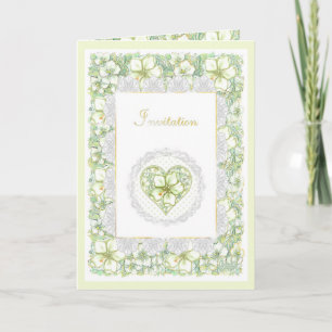 Hibiskus & Spitzen WHITE Einladung