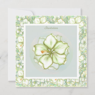 Hibiskus & Spitzen WHITE Einladung