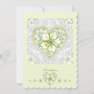 Hibiskus & Spitzen WHITE Einladung