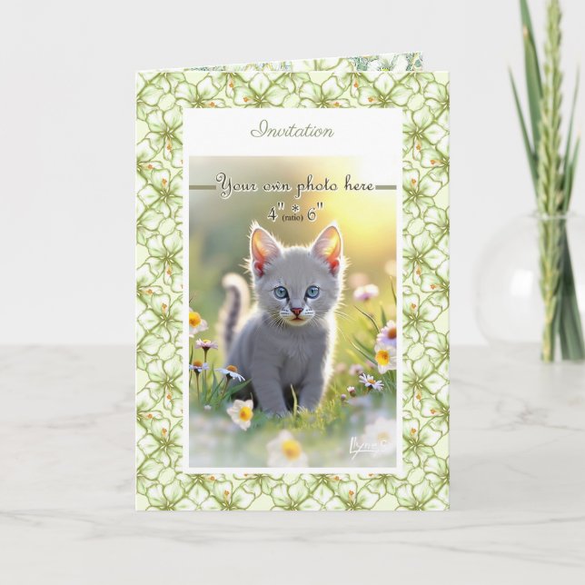 Hibiskus & Spitzen WHITE Einladung (Vorderseite)