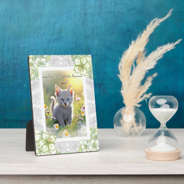 Hibiskus & Spitzen WHITE Fotoplatte (Seite)