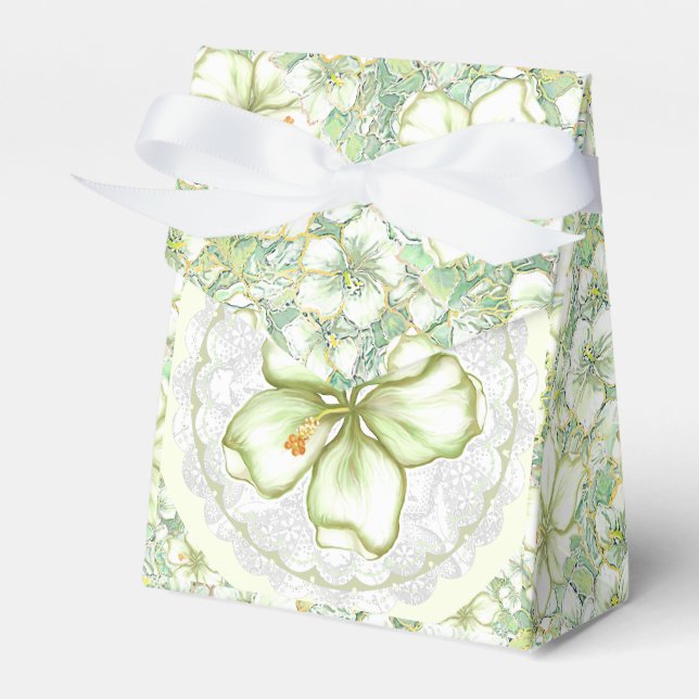Hibiskus & Spitzen WHITE Geschenkschachtel (Vorderseite)