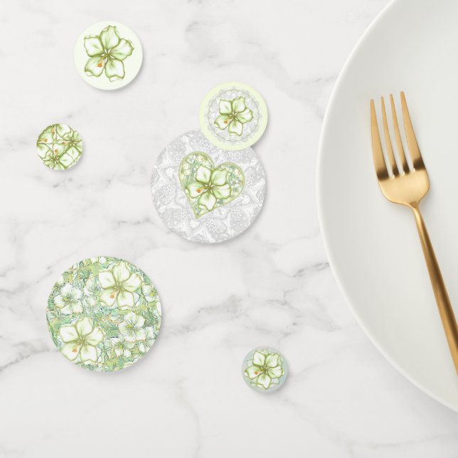 Hibiskus & Spitzen WHITE Konfetti (Gruppe)