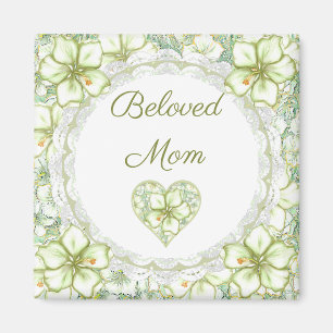 Hibiskus & Spitzen WHITE Magnet