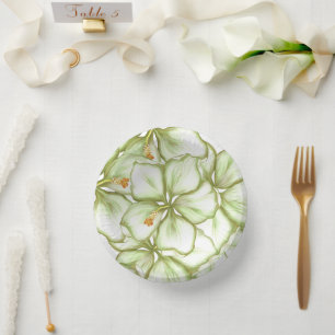 Hibiskus & Spitzen WHITE Pappteller