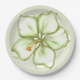 Hibiskus & Spitzen WHITE Pappteller