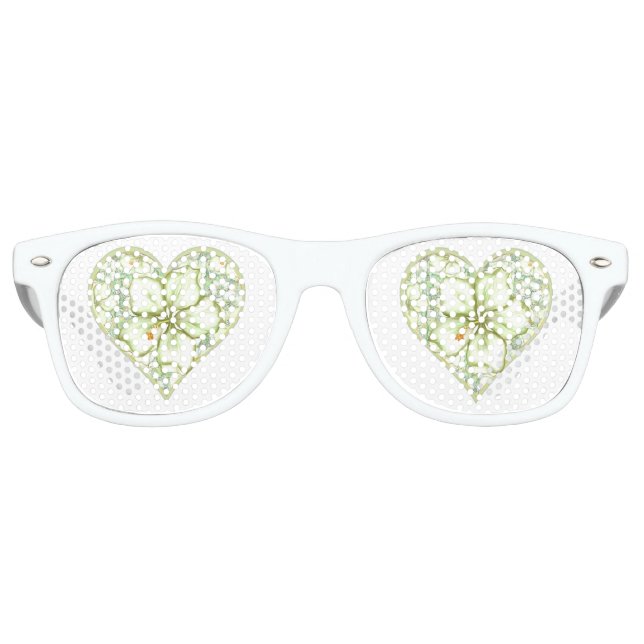 Hibiskus & Spitzen WHITE Partybrille (Vorderseite)