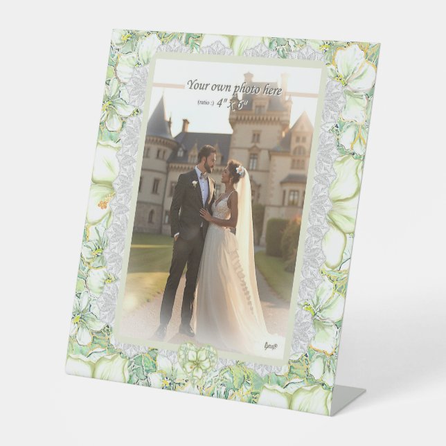 Hibiskus & Spitzen WHITE Sockelschild (Vorderseite)