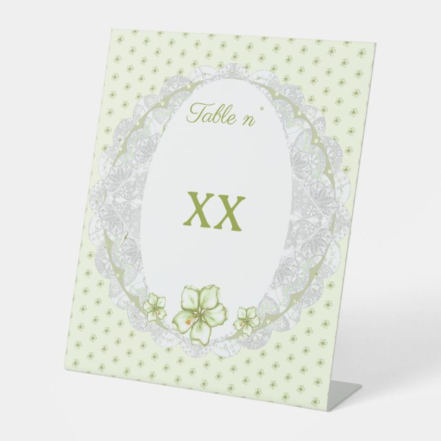 Hibiskus & Spitzen WHITE Sockelschild (Vorderseite)